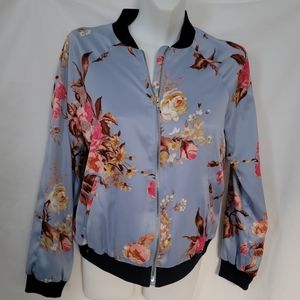 Belle & Sky Floral Baseball Jacket